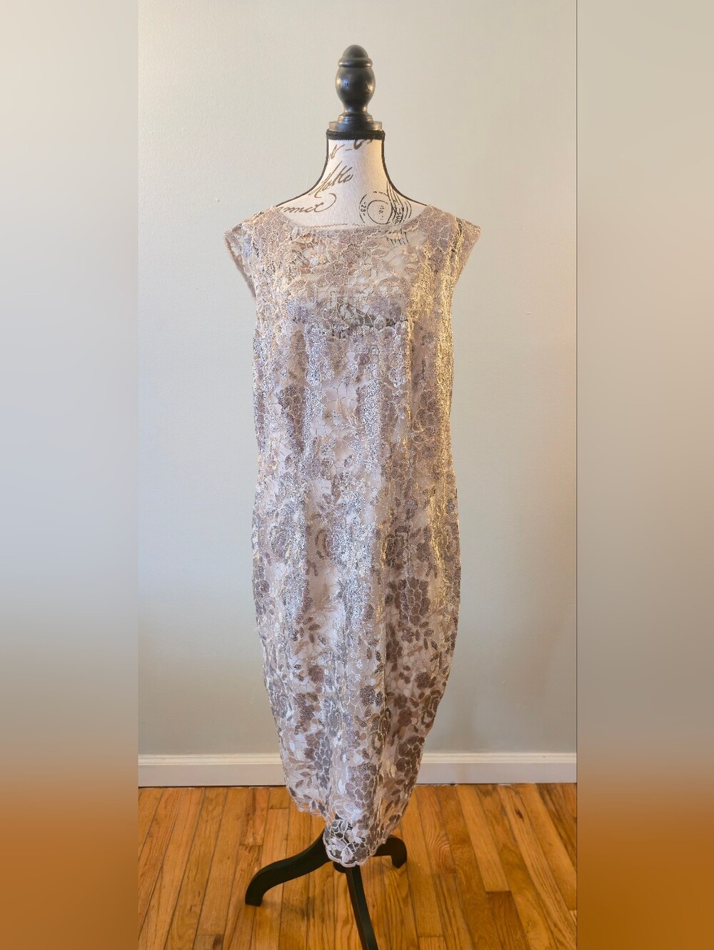 Adrianna Papell Lace Midi Dress - Dusty Rose